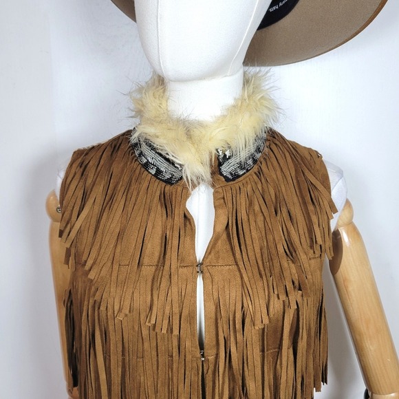 Miss Me Fringe Suede Vest Western Boho Southwestern Rodeo Cowgirl Festival M - Picture 3 of 9